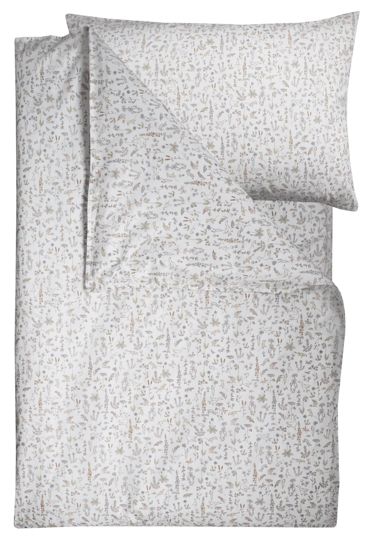 Bedding made with Liberty Fabric THEO GREEN