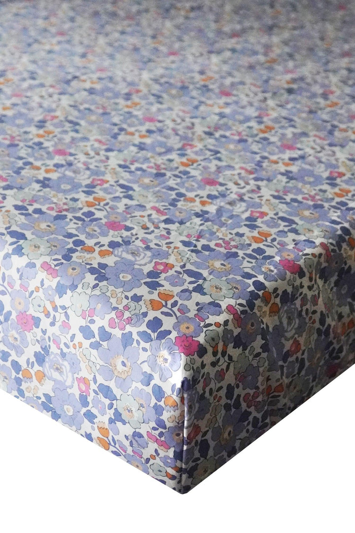 Fitted Sheet made with Liberty Fabric BETSY LAVENDER BLUE