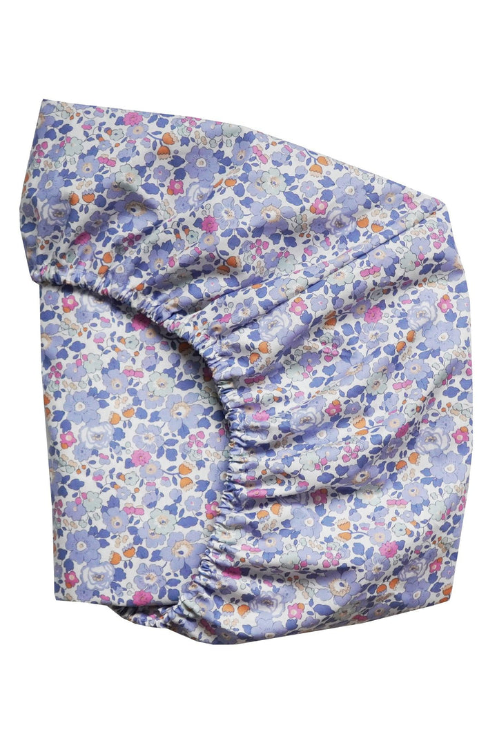 Fitted Sheet made with Liberty Fabric BETSY LAVENDER BLUE