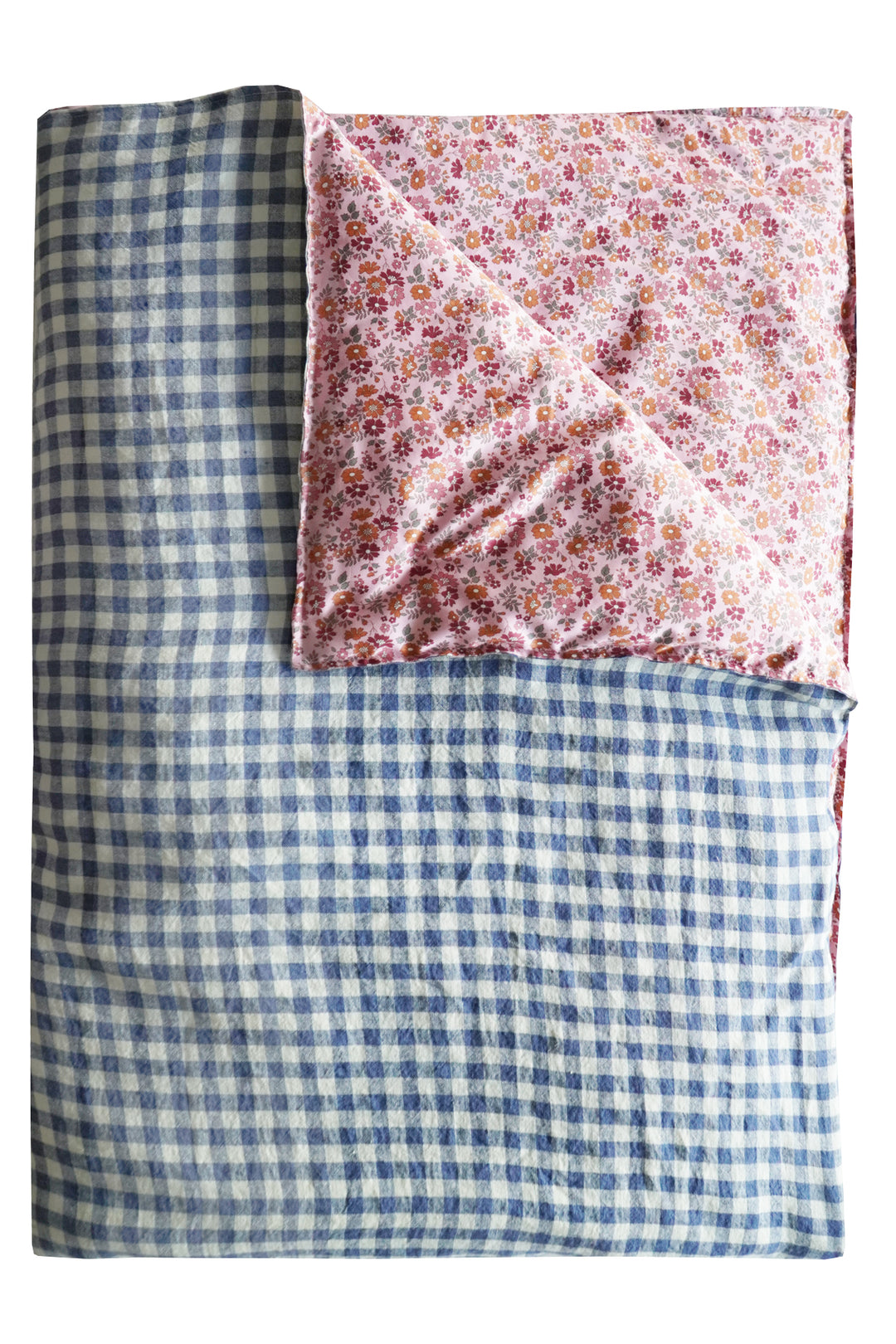 Reversible Heirloom Quilt made with Liberty Fabric CAPEL FLORET & GINGHAM LINEN - Coco & Wolf