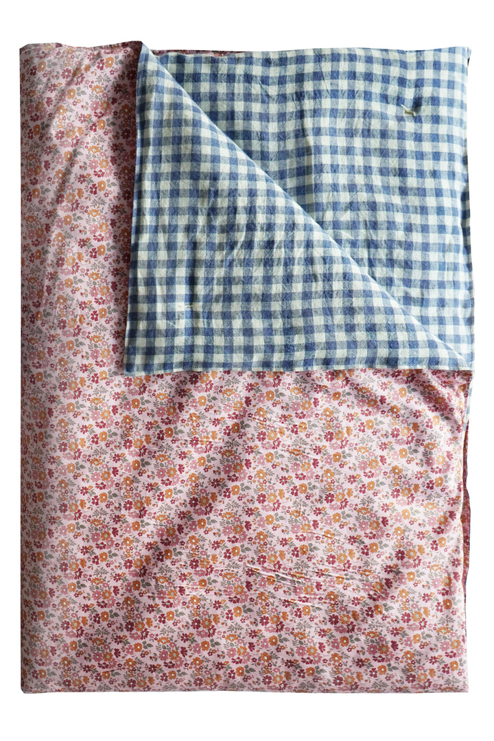Reversible Heirloom Quilt made with Liberty Fabric CAPEL FLORET & GINGHAM LINEN - Coco & Wolf