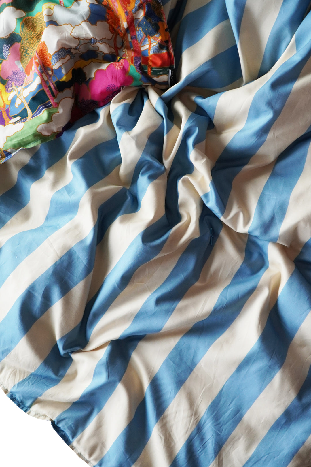 Reversible Heirloom Quilt made with Liberty Fabric PROSPECT ROAD & VACATION STRIPE - Coco & Wolf