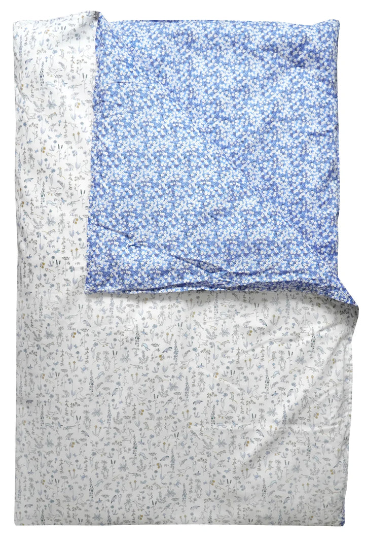 Reversible Heirloom Quilt made with Liberty Fabric THEO BLUE & MITSI VALERIA BLUE - Coco & Wolf