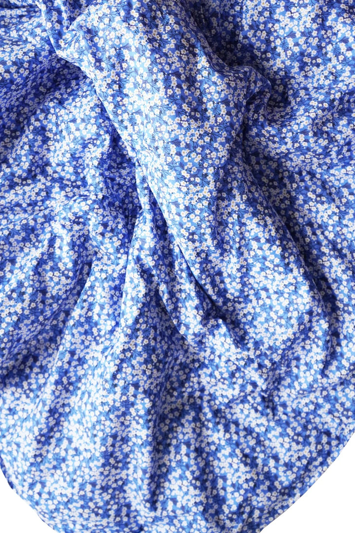 Reversible Heirloom Quilt made with Liberty Fabric THEO BLUE & MITSI VALERIA BLUE - Coco & Wolf