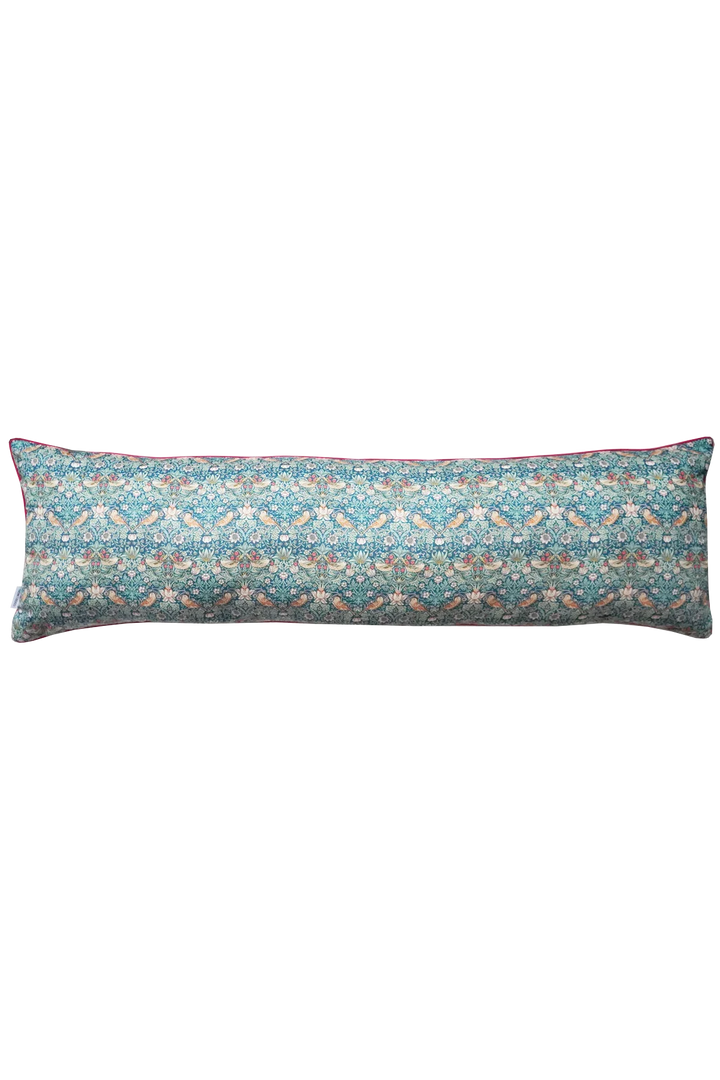 Piped Bolster Lumbar Cushion made with Liberty Fabric STRAWBERRY THIEF