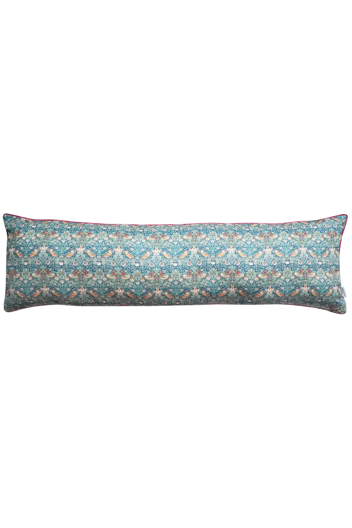 Piped Bolster Lumbar Cushion made with Liberty Fabric STRAWBERRY THIEF