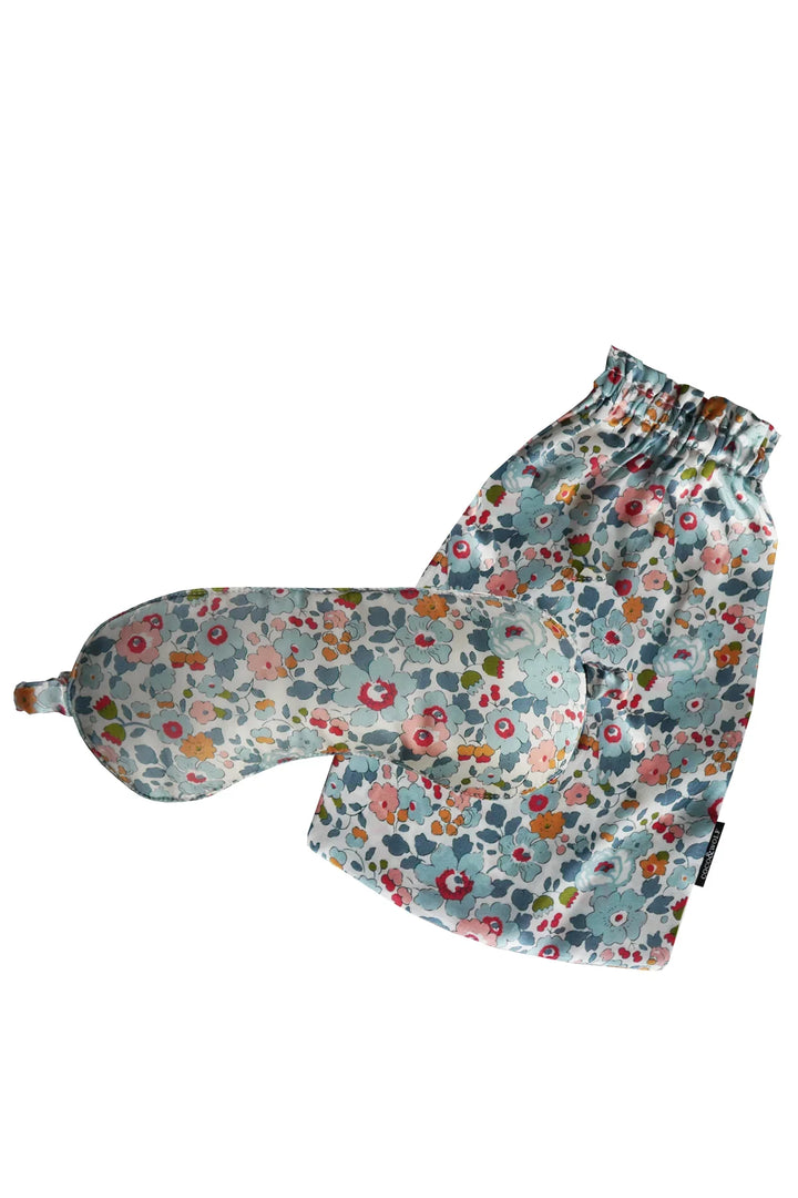 Silk Eye Mask made with Liberty Fabric BETSY GREY - Coco & Wolf