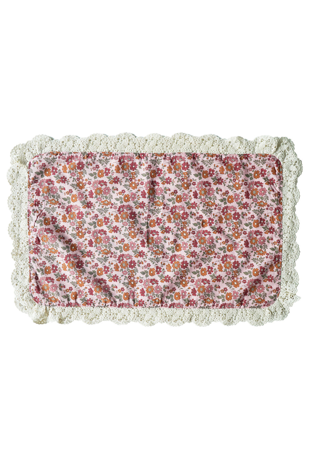 Coco & Wolf × O Pioneers Reversible Lace-Trim Placemat made with CAPEL FLORET & DONNA LEIGH ORGANIC