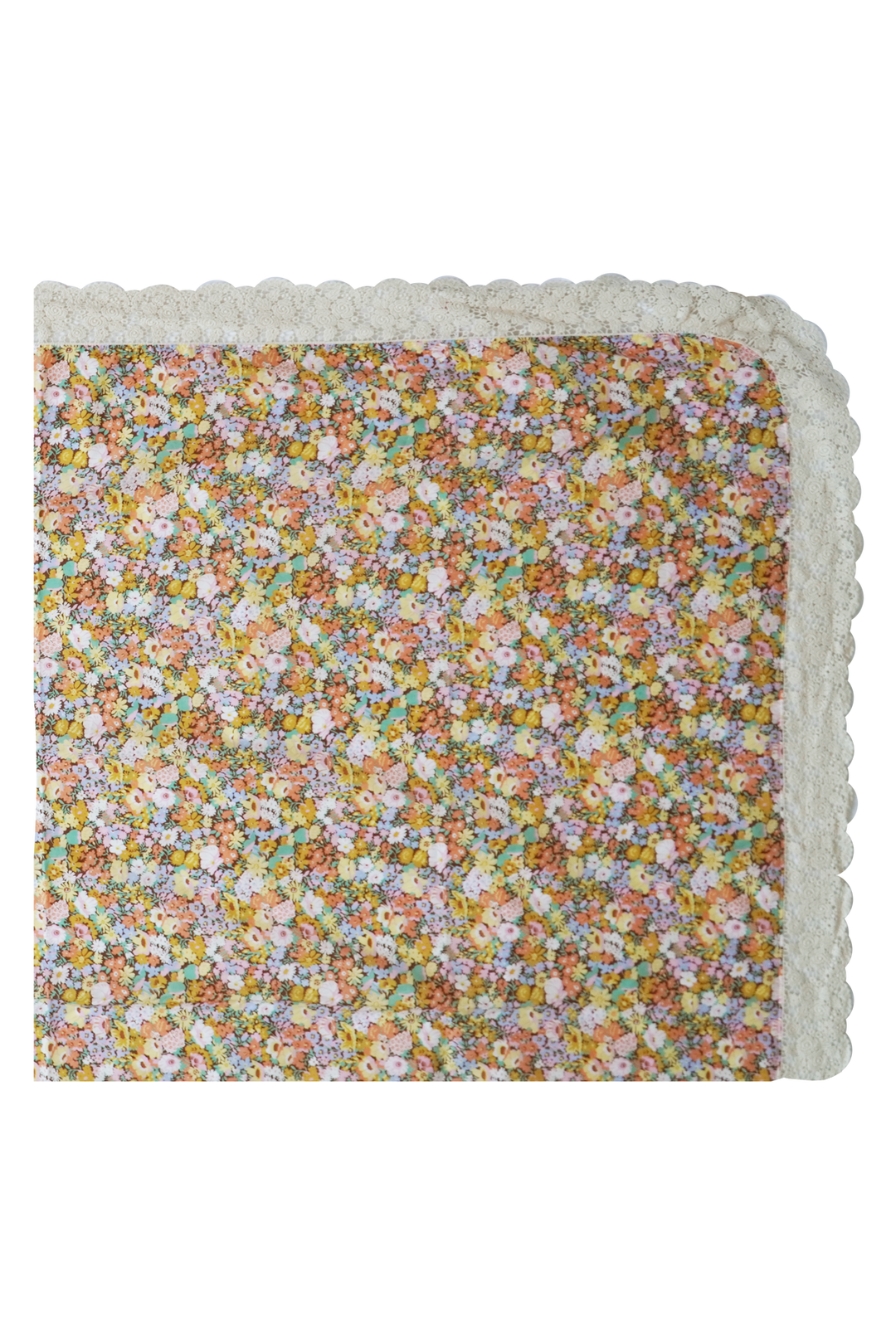 Coco & Wolf × O Pioneers Lace-Trim Tablecloth made with Liberty Fabric THORPE YELLOW