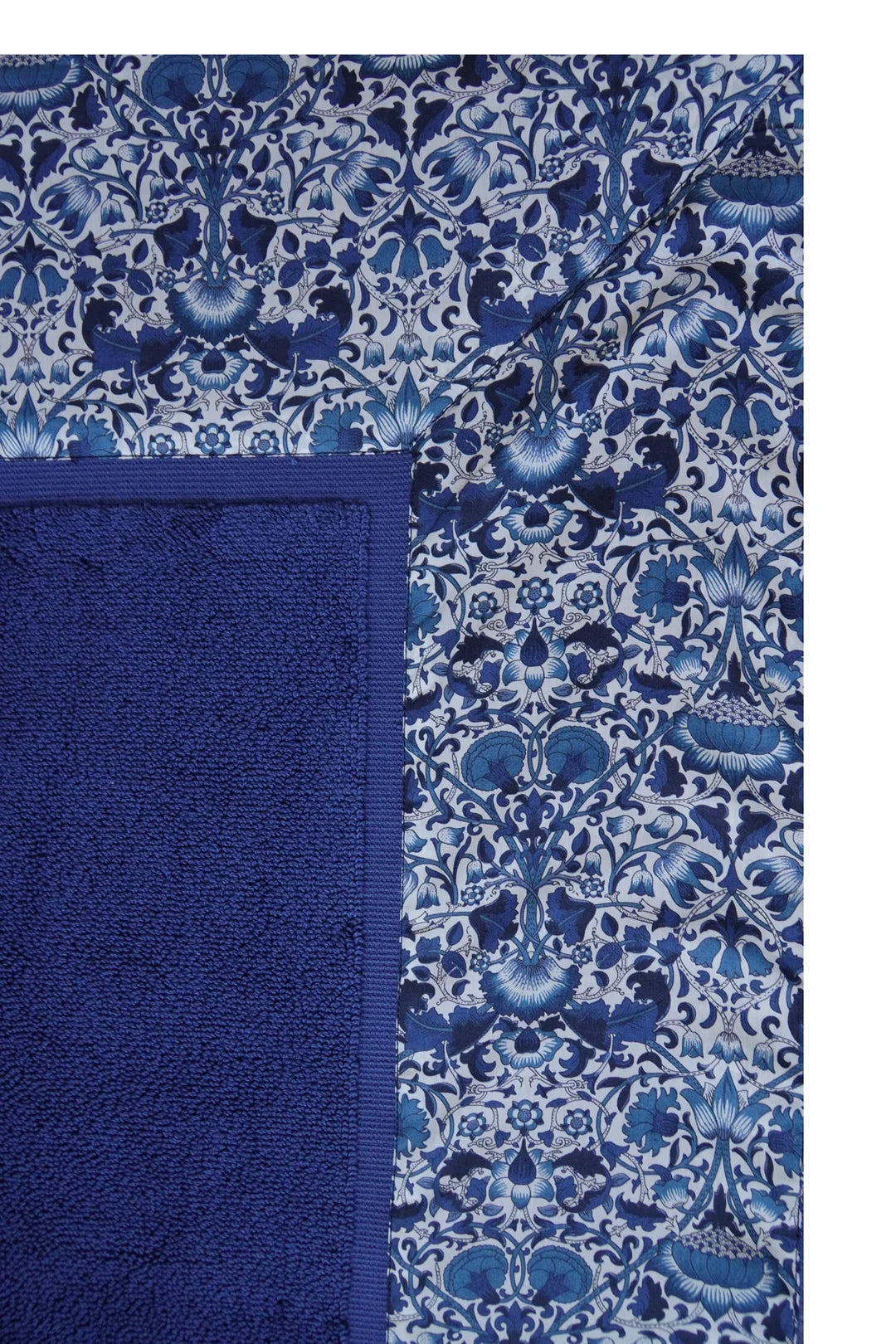 Border Edge Bath Mat made with Liberty Fabric LODDEN NAVY