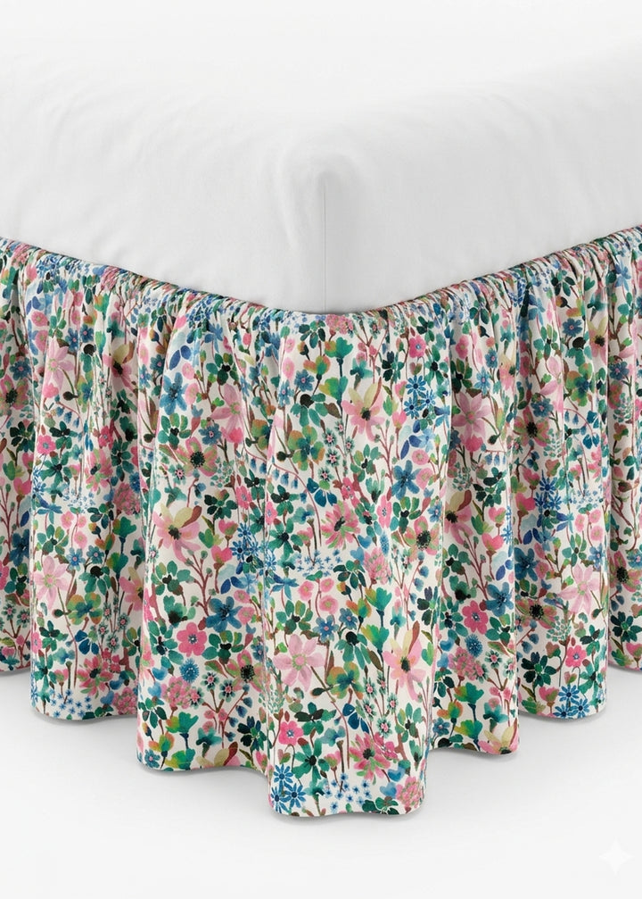 Bedskirt Valance made with Liberty Fabric DREAMS OF SUMMER