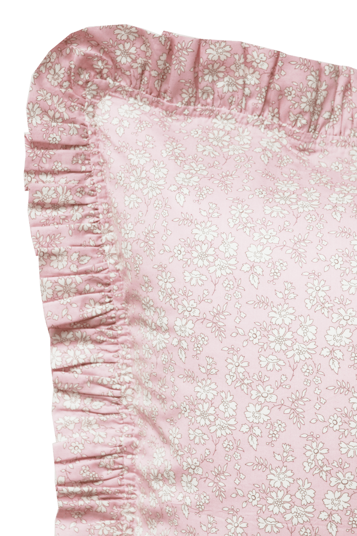 Frill Edge Pillowcase made with Liberty Fabric CAPEL PINK