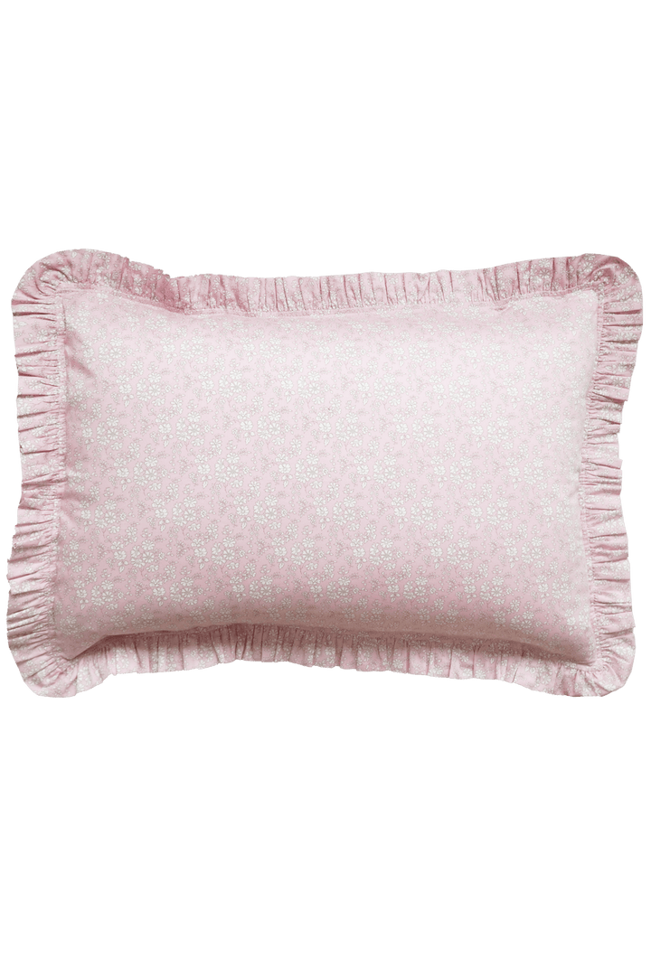 Frill Edge Pillowcase made with Liberty Fabric CAPEL PINK