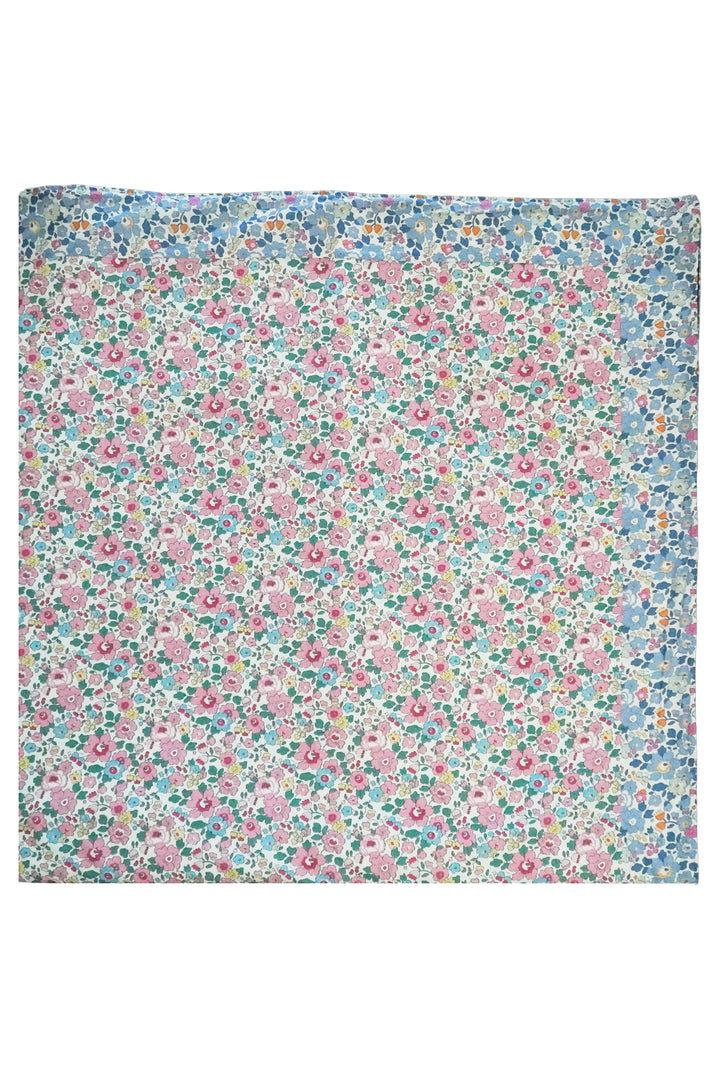 Picnic Blanket made with Liberty Fabric BETSY BLOSSOM PINK & BETSY LAVENDER