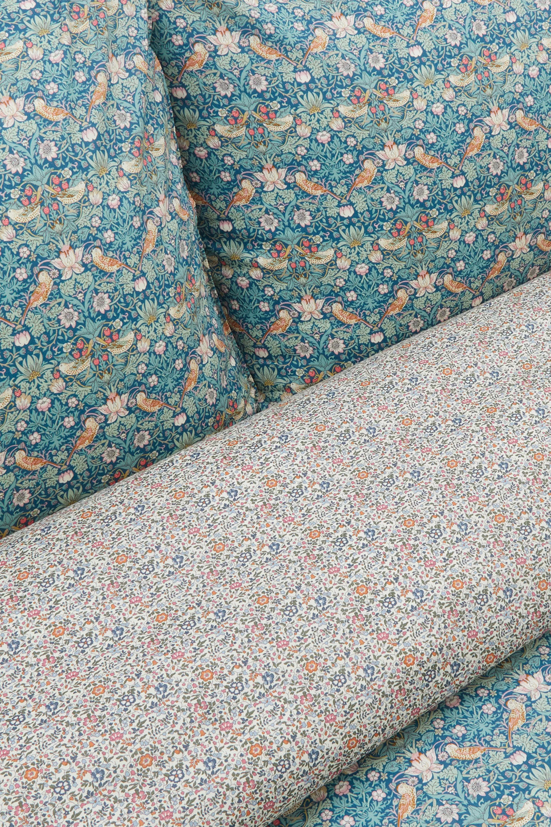 Reversible Duvet Set made with Liberty Fabric STRAWBERRY THIEF & KATIE AND MILLIE ORANGE