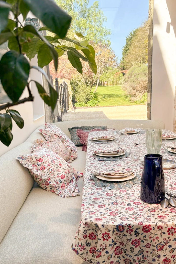 Reversible Wavy Placemat made with Liberty Fabric STRAWBERRY THIEF & BETSY SAGE