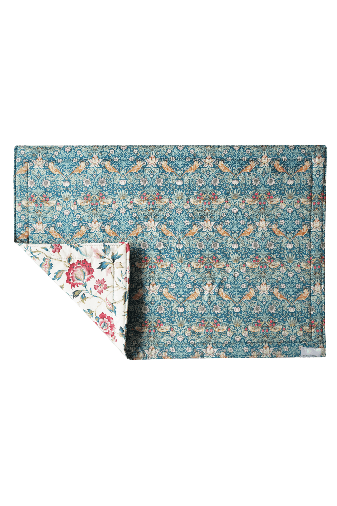Reversible Stitch Placemat made with Liberty Fabric EVA BELLE & STRAWBERRY THIEF