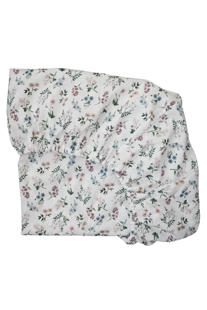 Fitted Sheet made with Liberty Fabric ANNIE CREAM