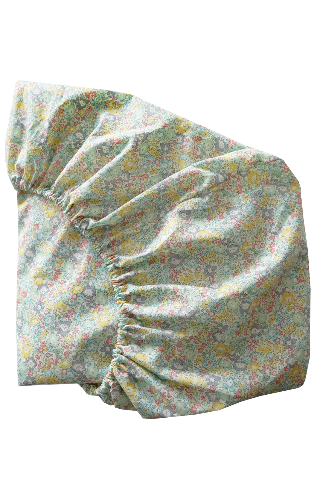 Fitted Sheet made with Liberty Fabric MICHELLE PISTACHIO