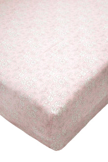 Fitted Sheet made with Liberty Fabric CAPEL PINK