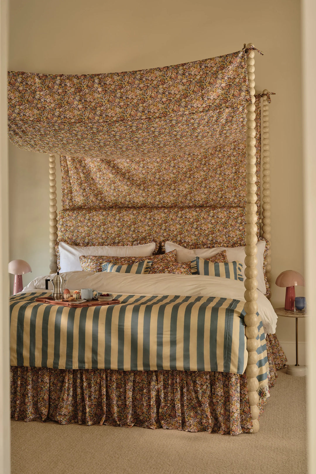 Fitted Sheet made with Liberty Fabric THORPE YELLOW