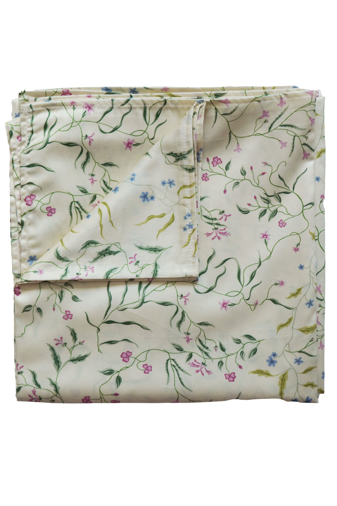 Bridgerton Flat Top Sheet made with Liberty Fabric REGAL BLOSSOM GREEN