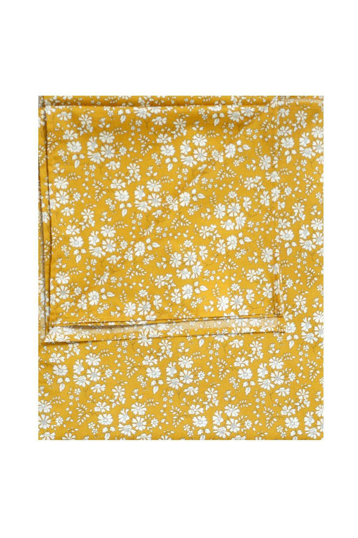 Flat Top Sheet made with Liberty Fabric CAPEL MUSTARD