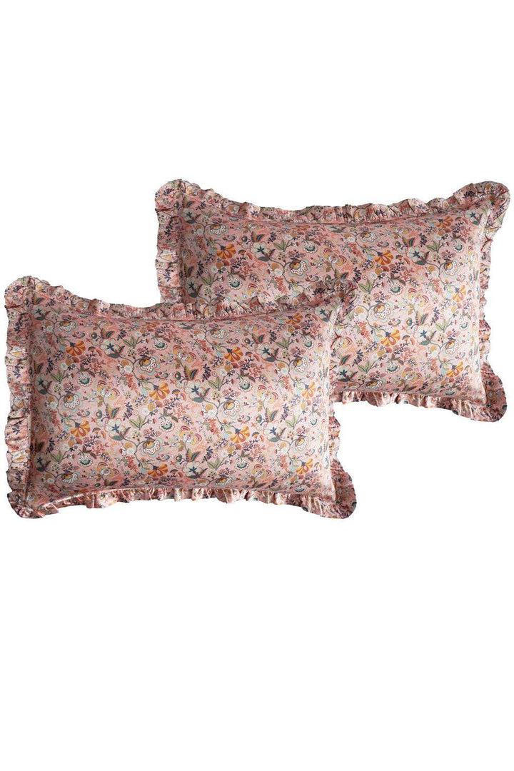 Frill Silk Pillowcase made with Liberty Fabric MABELLE HALL PINK - Coco & Wolf