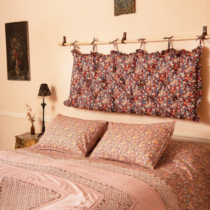 Hanging Headboard made with Liberty Fabric THORPE RUST - Coco & Wolf