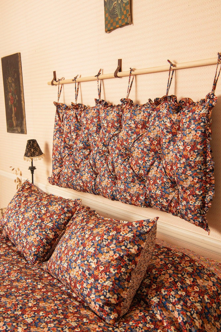 Hanging Headboard made with Liberty Fabric THORPE RUST - Coco & Wolf