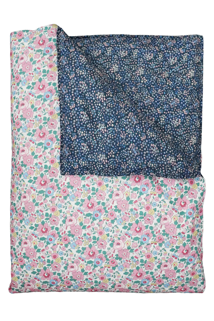Reversible Heirloom Quilt made with Liberty Fabric COOPER DANCE & BETSY BLOSSOM PINK