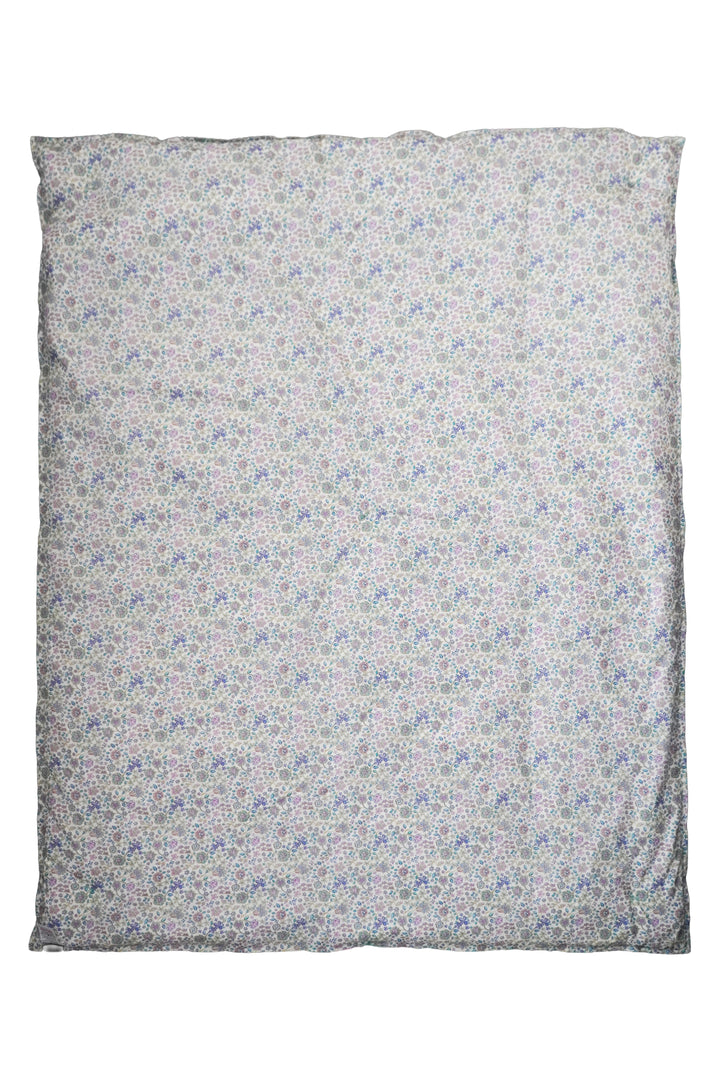 Reversible Heirloom Quilt made with Liberty Fabric VACATION STRIPE TURQUOISE & PURPLE AND FIONA DEVAUX