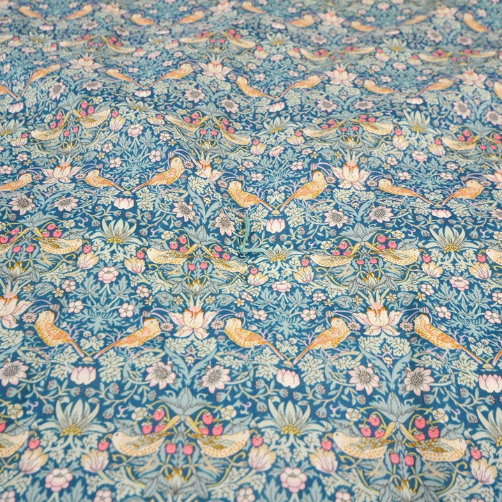 Reversible Heirloom Quilt made with Liberty Fabric STRAWBERRY THIEF & CAPEL MUSTARD - Coco & Wolf