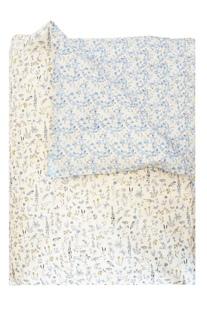 Reversible Heirloom Quilt made with Liberty Fabric THEO BLUE & MITSI VALERIA BLUE