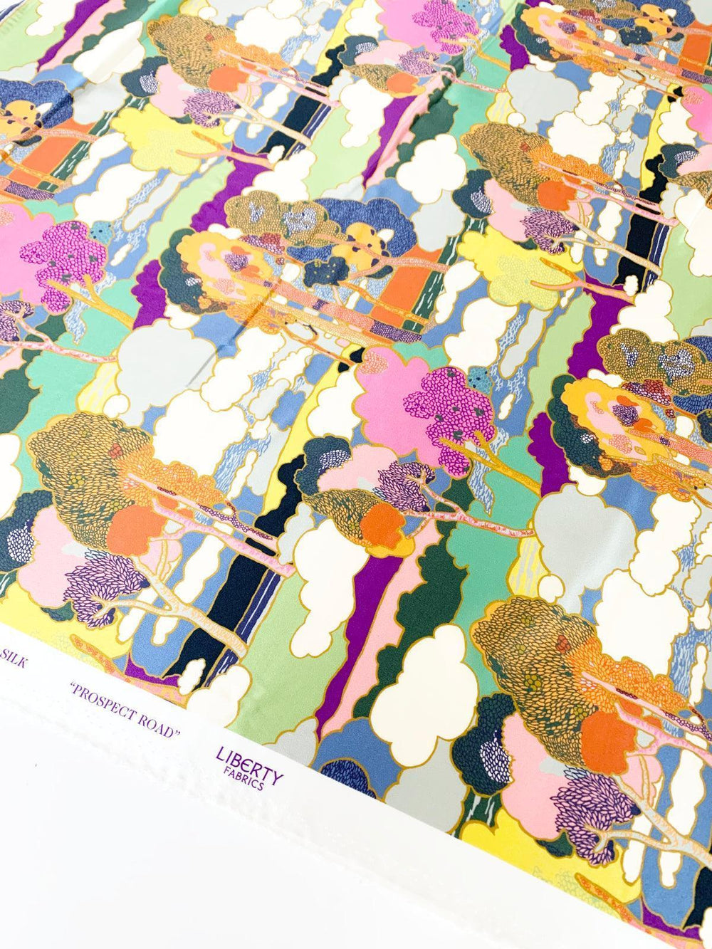 Liberty Fabric Belgravia Silk Satin PROSPECT ROAD - Coco & Wolf