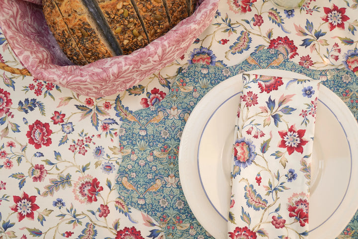Reversible Wavy Placemat made with Liberty Fabric STRAWBERRY THIEF & BETSY SAGE