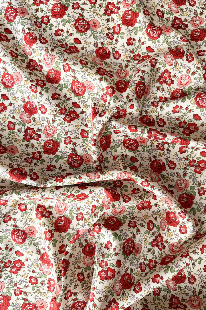 Housewife Pillowcase made with Liberty Fabric FELICITE RED