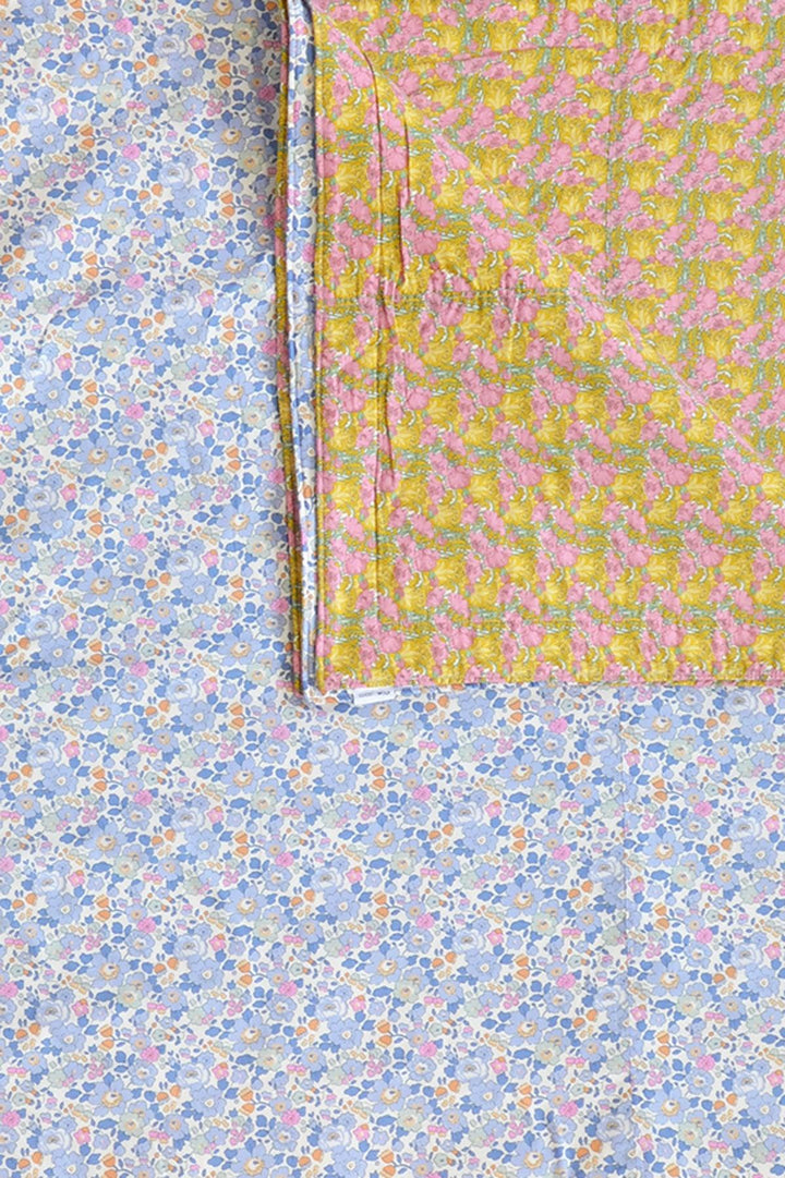Reversible Stitch Border Bedspread made with Liberty Fabric BETSY & CLEMENTINA