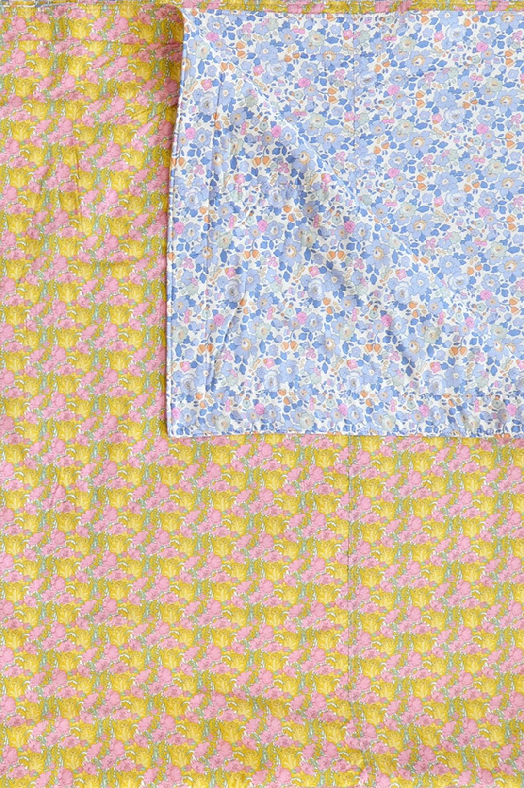 Reversible Stitch Border Bedspread made with Liberty Fabric BETSY & CLEMENTINA