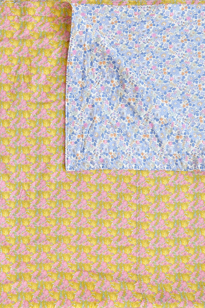 Reversible Stitch Border Bedspread made with Liberty Fabric BETSY & CLEMENTINA