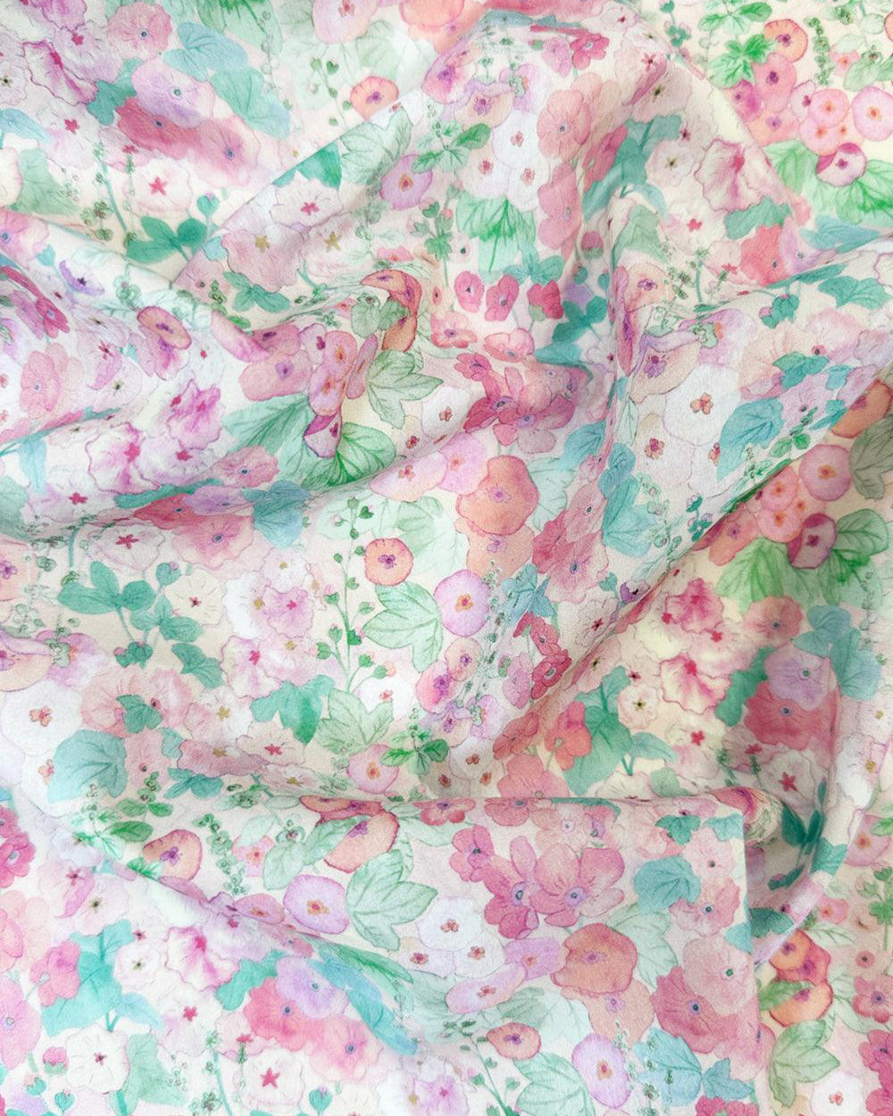 Liberty Fabric Tana Lawn® Cotton HOLLYHOCKS PINK