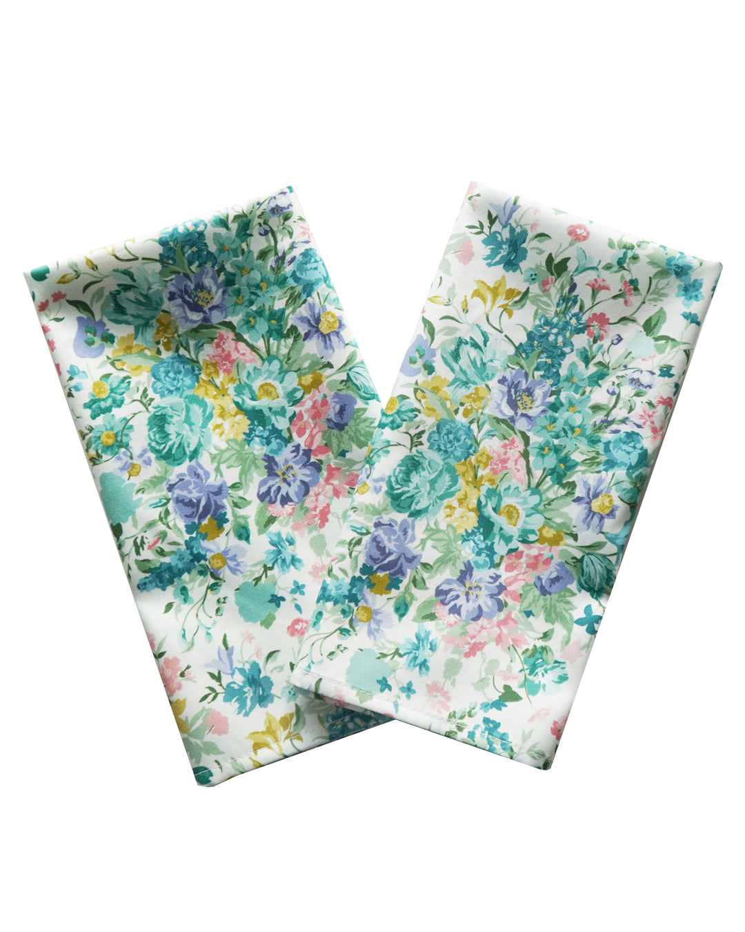 Bridgerton Monogrammed Stitch Napkin Set made with Liberty Fabric BOUQUET PARADE GREEN