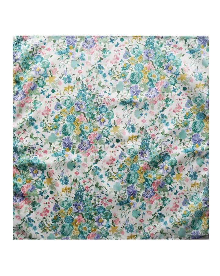 Bridgerton Monogrammed Stitch Napkin Set made with Liberty Fabric BOUQUET PARADE GREEN