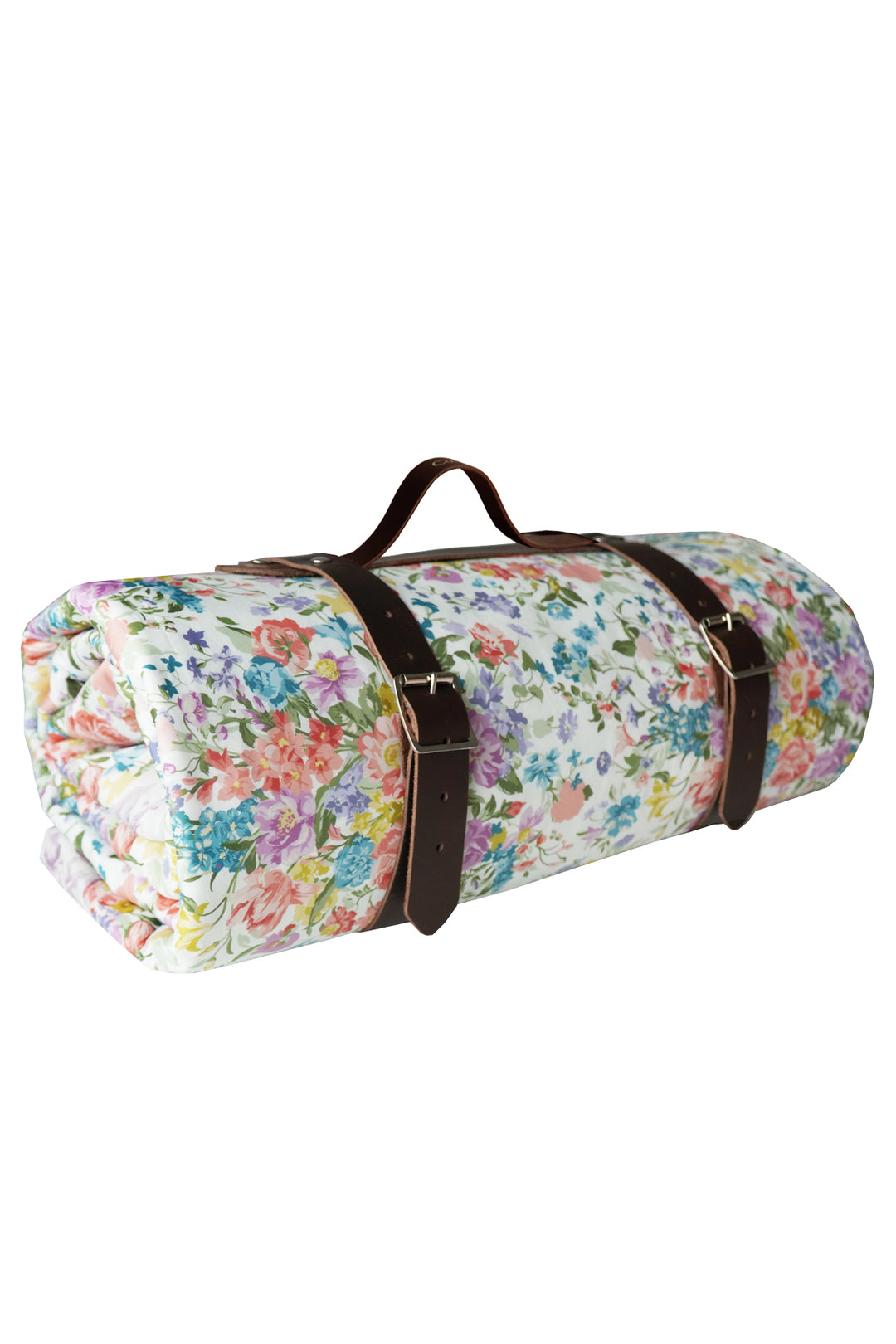 Bridgerton Picnic Blanket made with Liberty Fabric BOUQUET PARADE PEACH & REGENCY TRAIL PURPLE