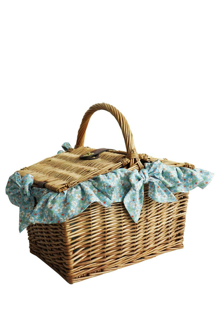 Rectangular Picnic Basket Hamper made with Liberty Fabric PAYSANNE BLOSSOM