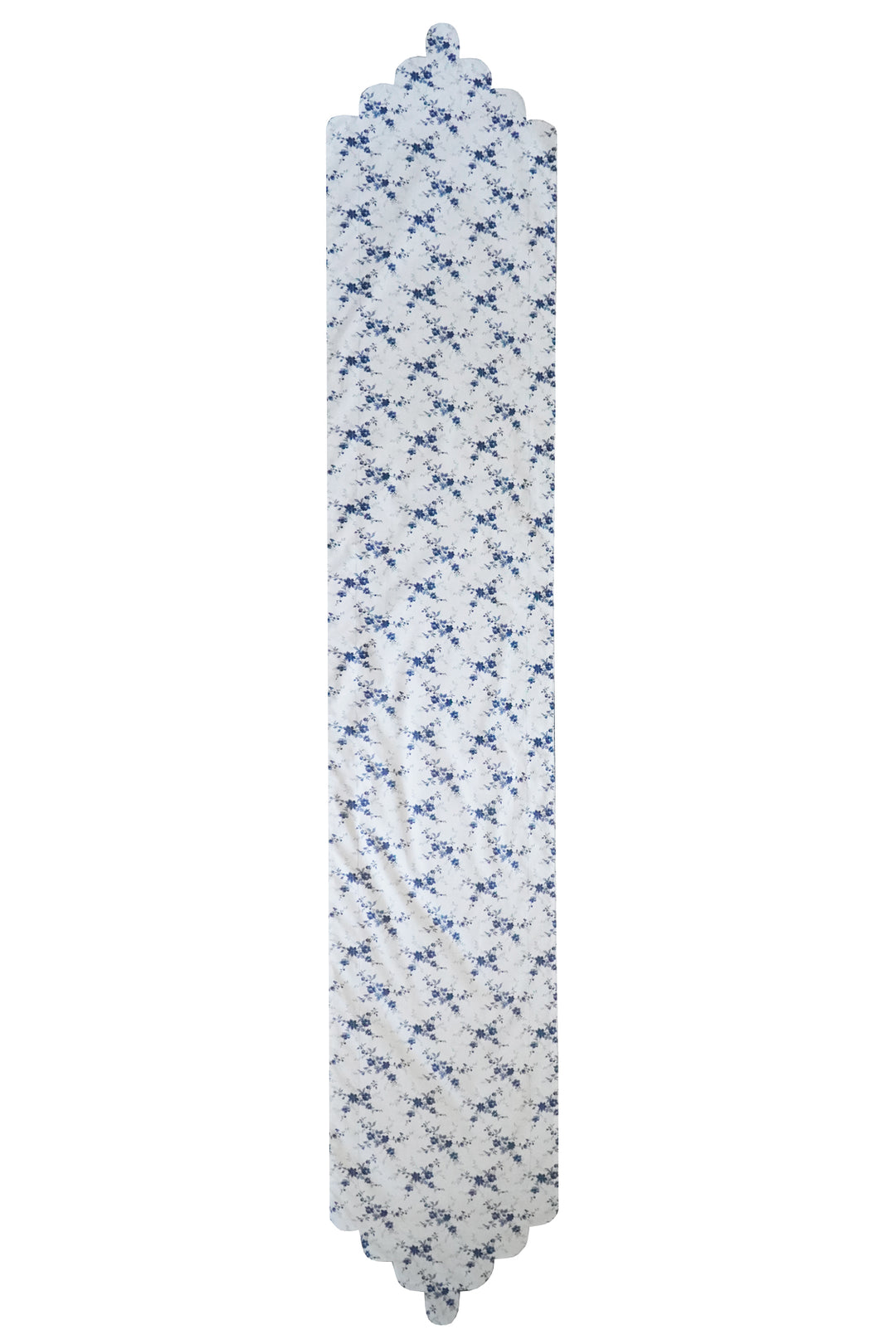 Bridgerton Reversible Scallop Drop Table Runner made with Liberty Fabric AMELIE LUISE & POSY CORSAGE BLUE