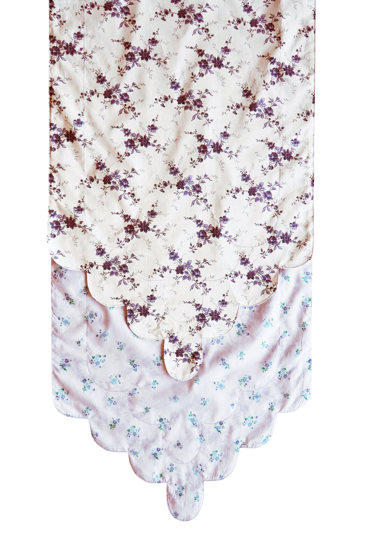 amelie luise navy floral liberty fabric bridgerton collection scalloped table runner by coco and wolf