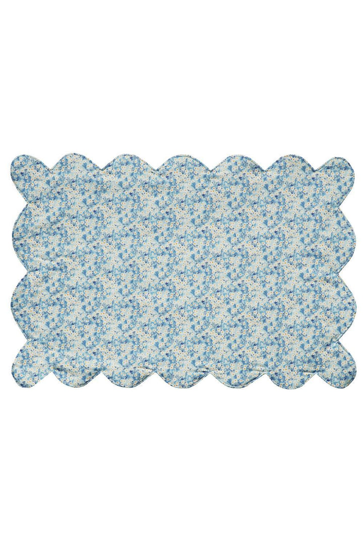 Reversible Scalloped Placemat made with Liberty Fabric HOLLYHOCKS & MITSI VALERIA - Coco & Wolf