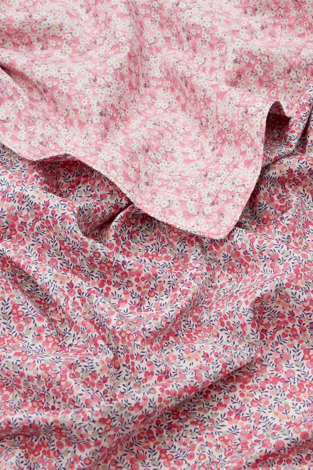 Reversible Tablecloth made with Liberty Fabric MITSI VALERIA PINK & WILTSHIRE BUD MAGENTA - Coco & Wolf