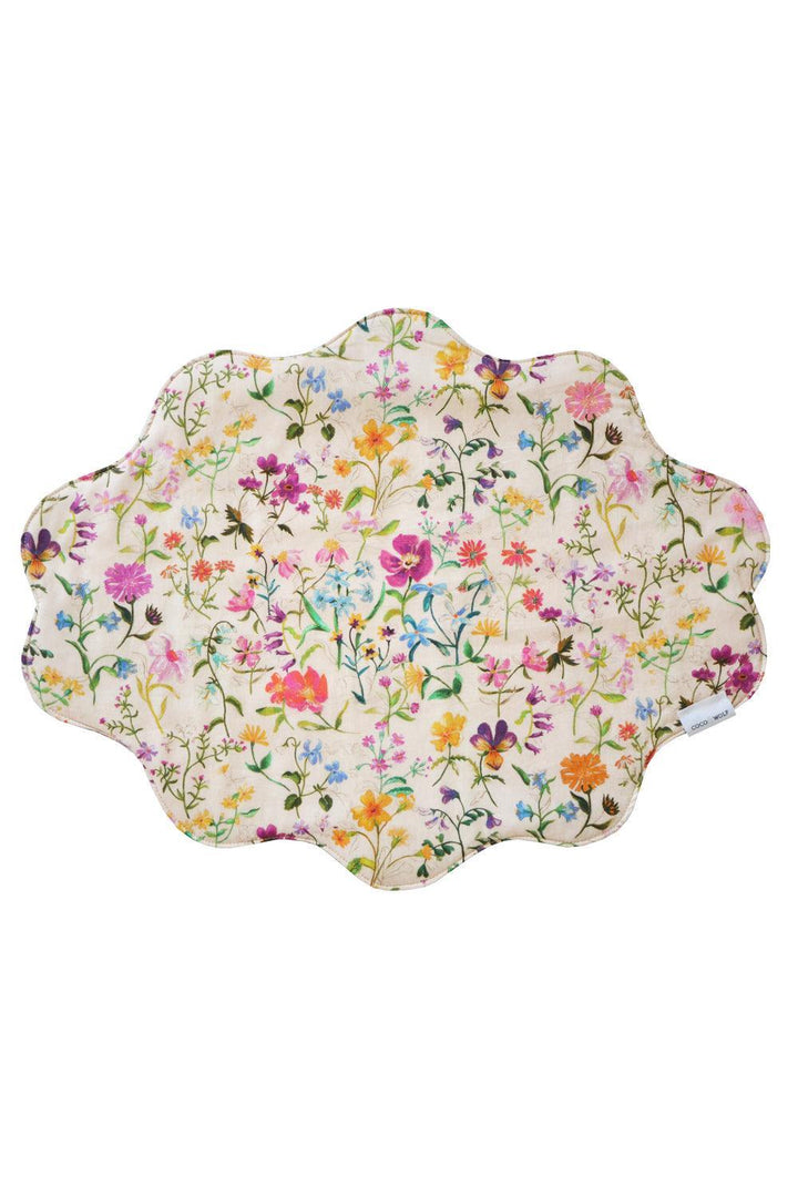 Reversible Wavy Placemat made with Liberty Fabric LINEN GARDEN & KATIE & MILLIE - Coco & Wolf